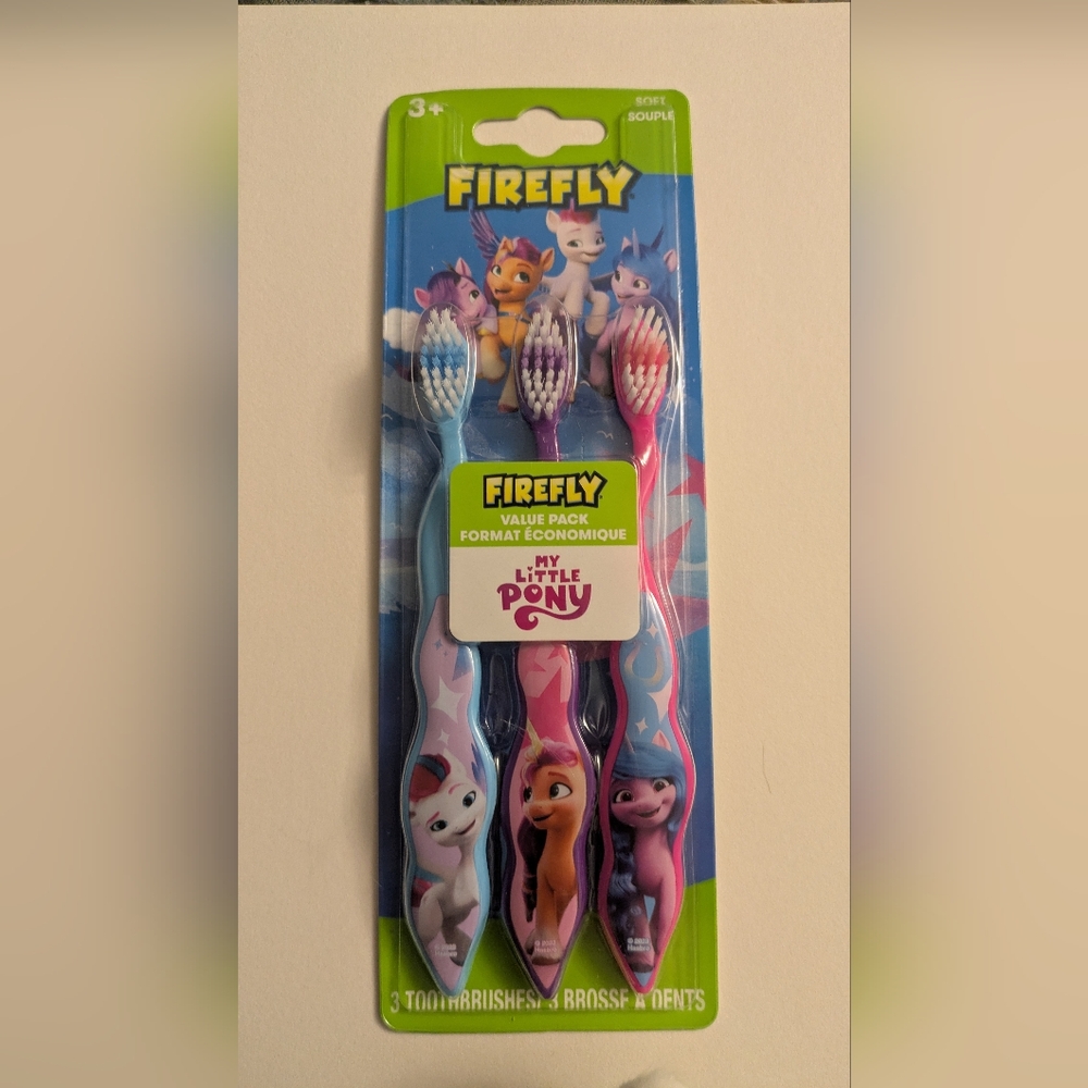 NWT My Little Pony Firefly Kid Size Pink Purple Toothbrush Set